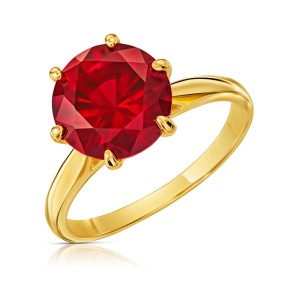 Złoty pierścionek Lady Glamour RUBINOWY pr. 333 1.708cz