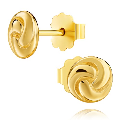 PIĘKNE ZŁOTE KOLCZYKI przeplatane sztyft