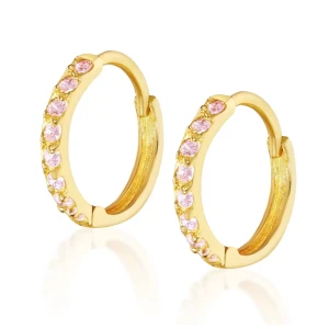 Złote kolczyki Princess Sparkle różowe pr. 333 3.2329r