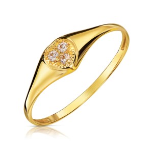Złoty pierścionek serce z cyrkonii pr. 333 1.1249