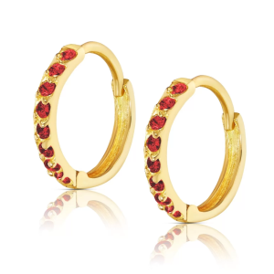 Złote kolczyki Princess Sparkle rubinowe cyrkonie pr. 333 3.2329cz
