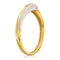 Złoty pierścionek BIAŁE kamienie