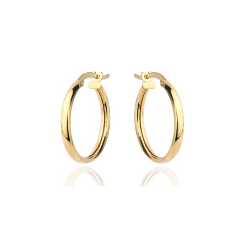 Kolczyki złote kółka na angielskim zapięciu 1,7cm super lekkie