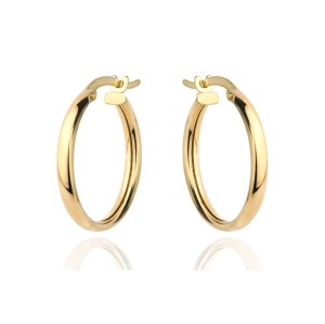 Kolczyki złote kółka na angielskim zapięciu 3,2cm super lekkie