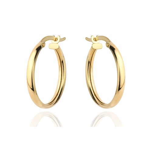 Kolczyki złote kółka na angielskim zapięciu 3,2cm super lekkie