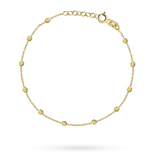 Bransoletka złota diamentowane delikatne kulki