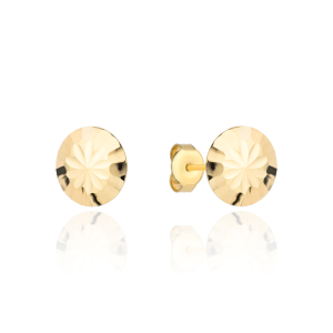 Kolczyki złote kółka diamentowane super lekkie 5mm