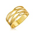 Złoty pierścionek przeplatany