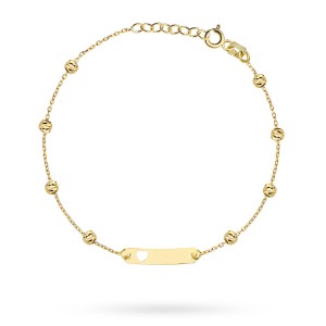 Children's gold plate bracelet with a heart