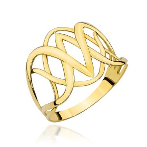 Pierścionek złoty zaplatany