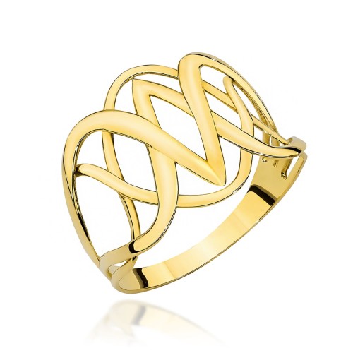 Pierścionek złoty zaplatany