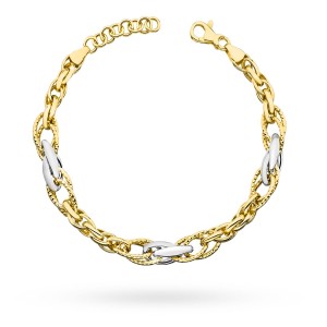 Gold bracelet from the "GRANDE" collection with white gold