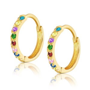 Złote kolczyki Princess Sparkle kolorowe pr. 333 3.2329k