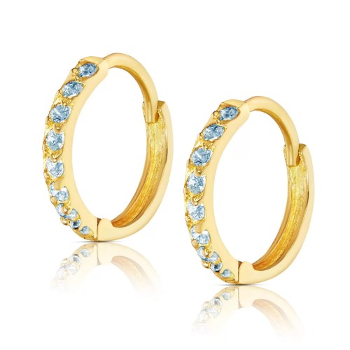 Złote kolczyki Princess Sparkle błękitne pr. 333