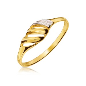 Złoty pierścionek z cyrkoniami Fala pr. 333 2.1444