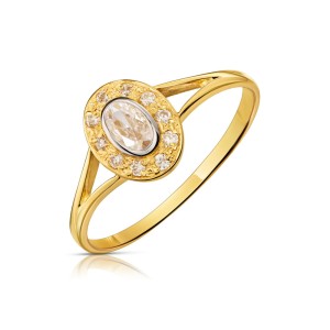 Złoty pierścionek owalny kamień markiza pr. 333 2.1295