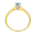 Złoty pierścionek klasyczny Classic błękitny