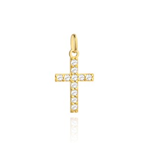 Krzyżyk złoty z cyrkoniami