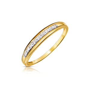 Złoty pierścionek Delikatny okrąg cyrkonie pr. 333 2.1308