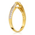 Złoty pierścionek z cyrkoniami