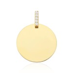 Zawieszka złota duże pełne kółko i cyrkonie