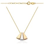 Naszyjnik ruchome trójkąty w trzech kolorach złota