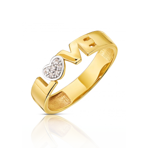Złoty pierścionek LOVE Serduszko pr. 333 1.1276