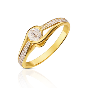 Złoty pierścionek z cyrkoniami pr. 333 2.W086