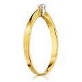 Złoty pierścionek zaręczynowy delikatny