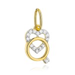 Zawieszka pierścionek i serce wysadzane cyrkoniami pr. 585