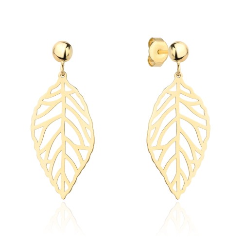 Kolczyki złote listki