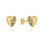 Kolczyki złote super lekkie serca diamentowane