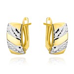 Kolczyki złote z ozdobnym diamentowaniem na angielskim zapięciu