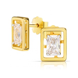 Złote kolczyki duży kamień pr. 333 1.1266