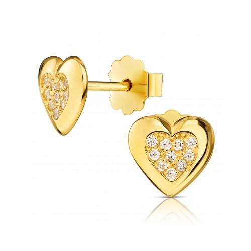 Złote kolczyki Serduszka sztyfty 3.2489