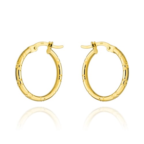 Kolczyki złote kółka nacinane