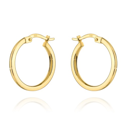 Kolczyki koła gładkie ze ściętym bokiem na angielskim zapięciu