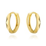 Kolczyki złote diamentowane kółka na kreolu