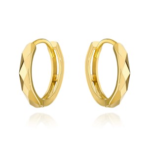 Kolczyki złote diamentowane kółka na kreolu