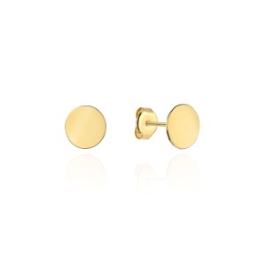 Gold full circle earrings on a stud