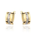 Kolczyki z diamentowanym białym złotem na angielskim zapięciu