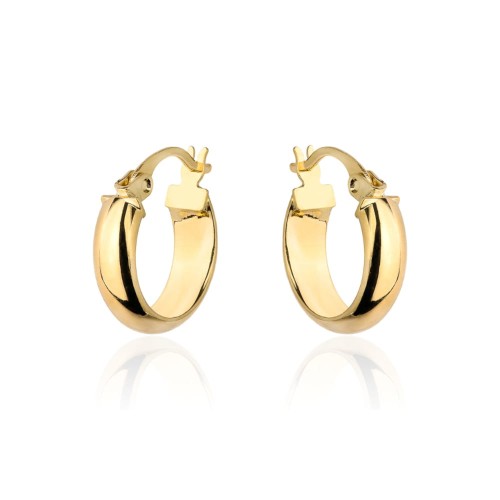 Kolczyki złote gładkie kółeczka na angielskim zapięciu