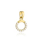 Gold ring pendant decorated with zircons