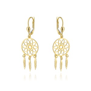 Kolczyki złote łapacze snów