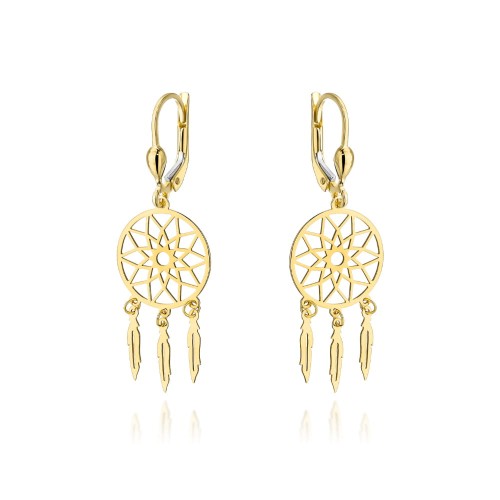 Kolczyki złote łapacze snów