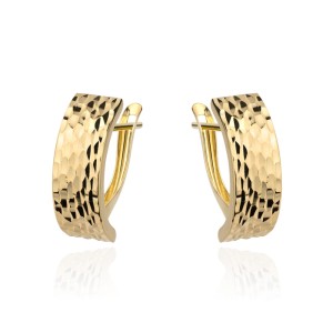 Kolczyki złote zdobione diamentowaniem