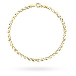 Gold bracelet with intertwined hearts