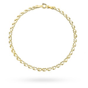 Gold bracelet with intertwined hearts