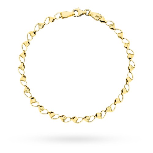 Bransoletka złota zdobione serca