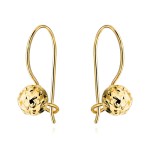 Kolczyki złote diamentowane kulki na biglu super lekkie